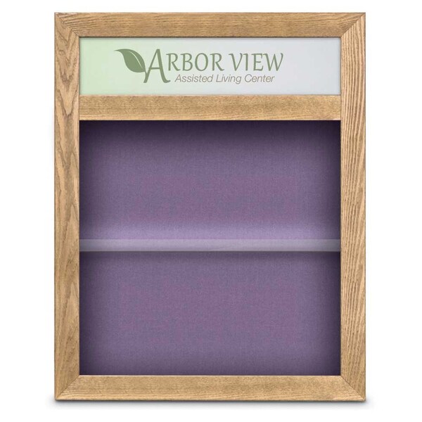 Outdoor Enclosed Combo Board, 42"x32", Satin Frame/Wht Porc & Med Grey